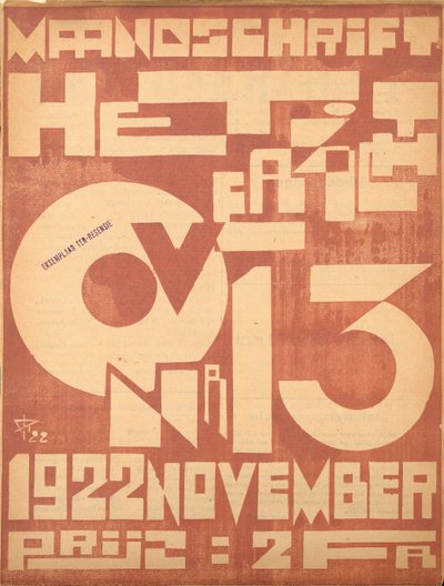 غلاف لإصدار نوفمبر 1922 من مجلة "Hetoverzicht" ، 1922 بواسطة المدرسة البلجيكية