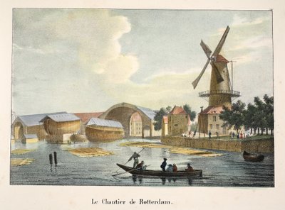 موقع بناء روتردام ، c.1895 (فوتوكروم) بواسطة المدرسة البلجيكية