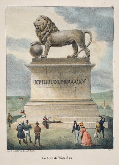 Le Lion de Waterloo، c.1895 (photochrom) بواسطة المدرسة البلجيكية