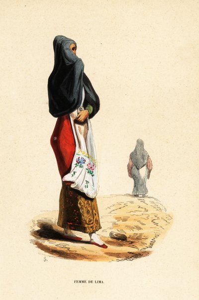 امرأة أمريكية أصلية من ليما ، بيرو بواسطة المدرسة البلجيكية