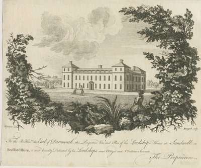 Sandwell Park - Hall: نقش على لوح نحاسي ، بدون تاريخ [عام 1770] بواسطة بينيزك