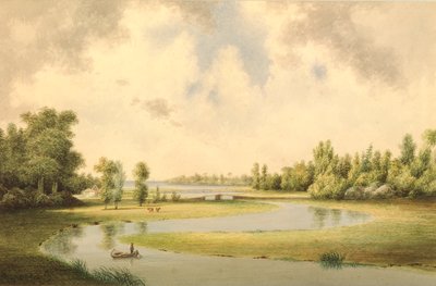 West River ، New Haven ، Connecticut ، c.1854-60 (مرحاض على ورق) بواسطة بنيامين إتش كو