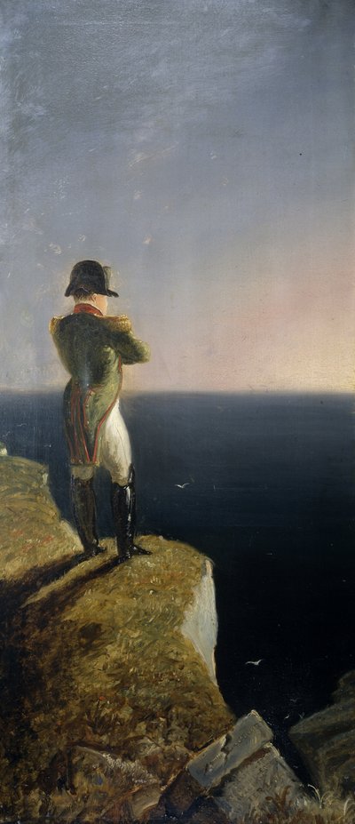 Napoleon on Elba musing at St. Helena, c.1844 (oil on canvas) بواسطة بنيامين روبرت هايدون