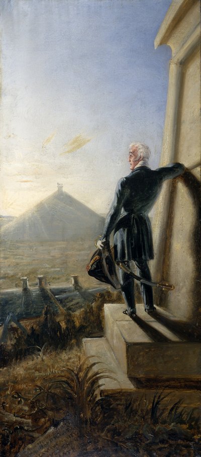 The Duke of Wellington musing on the Field of Waterloo, c.1844 (oil on canvas) بواسطة بنيامين روبرت هايدون