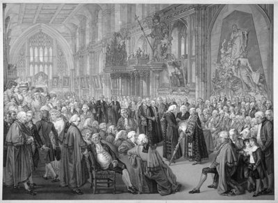 داخل Guildhall ، مدينة لندن ، 1782. بواسطة بنيامين سميث