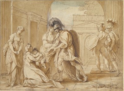 هيكتور يأخذ إجازة من Andromache: The Fright of Astyanax ، 1766. بواسطة بنيامين ويست