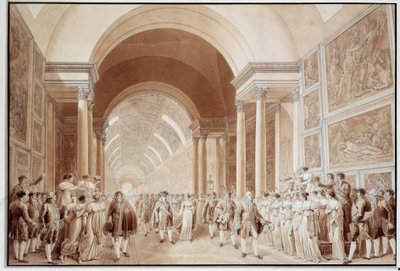 منظر لموكب الزفاف لنابليون الأول (1769-1821) مع الأرشيدوقة ماري لويز من هابسبورغ-لورين (1791-1847) ، 2/4/1810 في مطبوعات غراند غاليري دو اللوفر بقلم بنيامين زيكس (1772-1811) 1810 ديم. 0،4x0،6 م باريس ، متحف اللوفر بواسطة بنيامين زيكس
