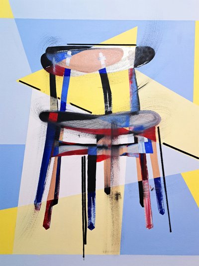 كرسي hCh33، بعد Hans J. Wegner، 2016 (زيت على قماش كتان) بواسطة بينوا إروان بوشيرو