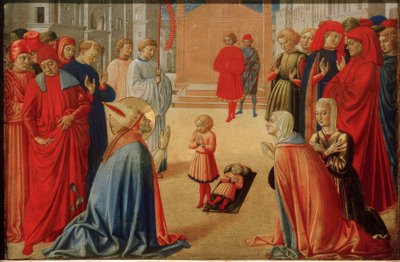 Der Heilige Zenobius erweckt einen toten Knaben بواسطة Benozzo Gozzoli