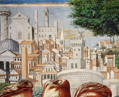 عمارة مدينة روما ، تفاصيل من قصص القديس أوغسطين بواسطة Benozzo di Les di Sandro Gozzoli