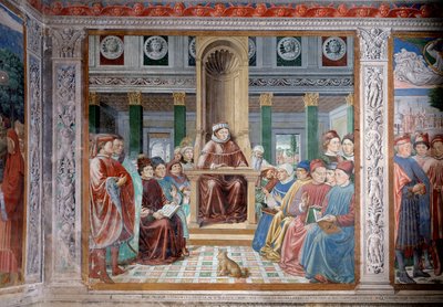 حياة القديس أوغسطينوس: تعليم القديس أغسطينوس في روما (فريسكو بواسطة Benozzo di Les di Sandro Gozzoli