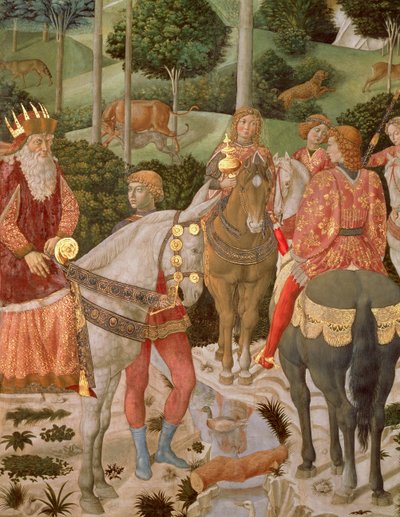 بييرو دي ميديشي (1416-69) مثل كاسبار ، التفاصيل من موكب المجوس ، c.1459-60 بواسطة Benozzo di Les di Sandro Gozzoli