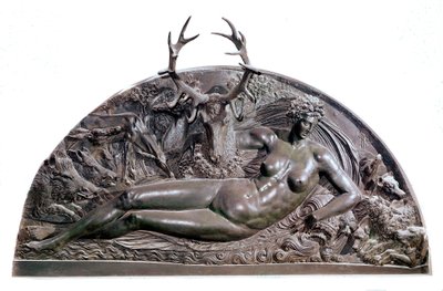 حورية فونتينبلو باس نقش برونزي من قبل Benvenuto Cellini (1500-1571) من قلعة Anet. 1542 خافت. 409x205 سم باريس ، متحف اللوفر بواسطة بنفينوتو تشيليني