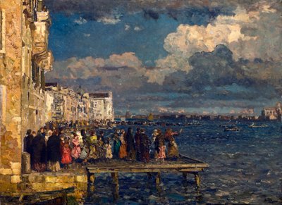 إعداد لوحة "فيستا ديل ريدينتوري" في البندقية للفنان بيبي سياردي (1875-1932) 1910-1915 مجموعة خاصة بواسطة بيبي سياردي