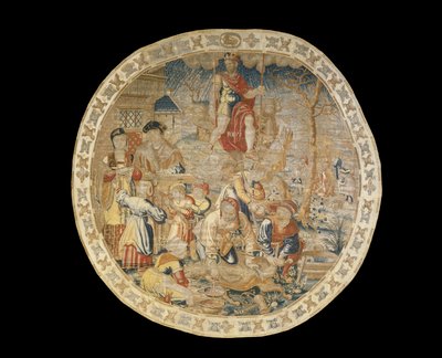 نسيج بروكسل المجازى يصور شهر ديسمبر من "أشهر الميدالية" ، ص 1525 بواسطة برنارد فان أورلي