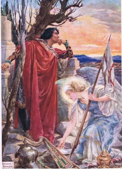 لن يضيع أحد أبدًا ، رسم توضيحي لـ "الحاخام بن عزرا" لروبرت براوننج (لون ليثو) بواسطة برنارد جون بارتريدج