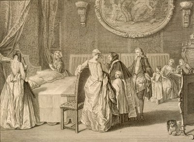 مباركة سرير الزواج ، رسم توضيحي من "الاحتفالات والعادات الدينية" ، 1724 بواسطة برنارد بيكارت