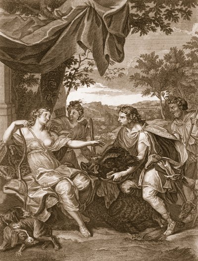 يقدم Meleager رأس الخنزير إلى أتالانتا ، 1731 بواسطة برنارد بيكارت