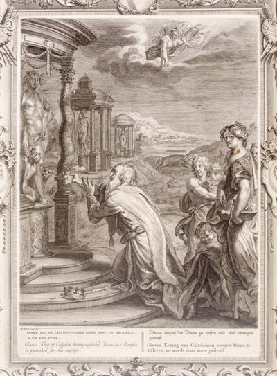 يعاقب Oeneus ، ملك Calydon ، بعد أن أهمل ديانا في الذبيحة بسبب ضعفه ، 1731 بواسطة برنارد بيكارت