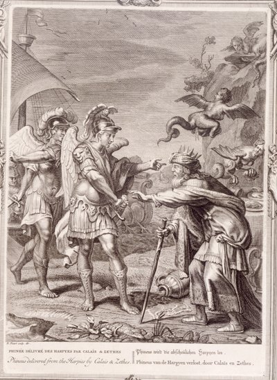 يتم تسليم Phineus من Harpies بواسطة Calais و Zethes ، 1731 بواسطة برنارد بيكارت
