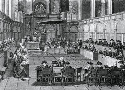 Protestant Synod held in 1730 in Nieuwe Kerk (New Church) in Amsterdam, Netherlands, engraving by Bernard Picart (1673-1733) بواسطة برنارد بيكارت