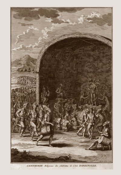 الاحتفال الديني لسكان جزيرة هيسبانيولا ، c1721. بواسطة برنارد بيكارت