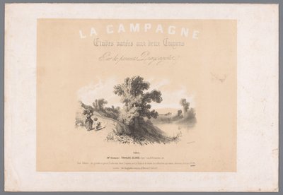 غلاف لست مطبوعات تصور الحياة الريفية لا كامباني. Études varieés aux deux Crayons par les premiers Paysagistes (العنوان على الكائن) تمثيلات الحياة الريفية (عنوان المسلسل) لا كامباني. تختلف الدراسات بواسطة فرانسوا ديلارو