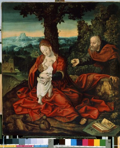 "Le repos durant la fuite en Egypt" (الباقي على متن الطائرة إلى مصر) Peinture de Bernard van Orley (Barend، Barent، Bernaert van Brussels بواسطة برنارد فان أورلي