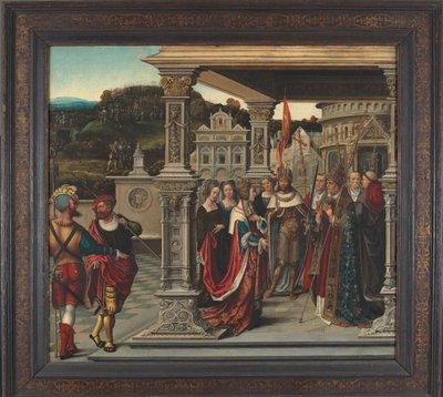 سانت هيلانة أمام البابا في روما ، حوالي 1510-1520. بواسطة برنارد فان أورلي