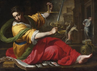 Allegory of Justice par Mei، Bernardino (1612-1676) بواسطة برناردينو مي