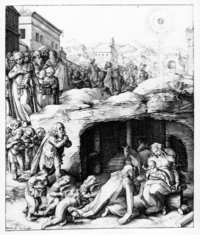 عشق المجوس ، نقش هندريك جولتزيوس ، c.1585 بواسطة برناردينو باسيري