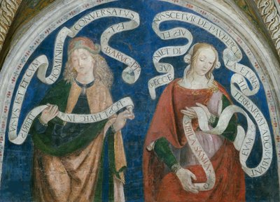Le prophete Baruch et la sibylle samienne - النبي باروخ والعرافة الساموية ، بقلم بينتوريتشيو ، برناردينو ، ورشة عمل (1454-1513). فريسكو بواسطة برناردينو دي بيتو (ورشة عمل) بينتوريتشيو