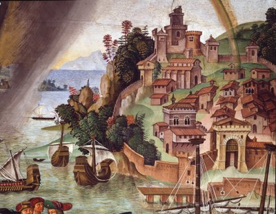Pope Pius II going to the Council of Basel. Detail - Fresco بواسطة برناردينو دي بيتو بينتوريتشيو
