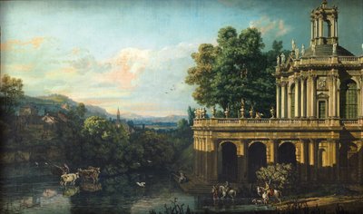 Capriccio المعمارية مع قصر ، ج. 1766 بواسطة برناردو بيلوتو (كاناليتو)