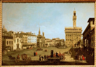 Piazza della Signoria بواسطة برناردو بيلوتو (كاناليتو)