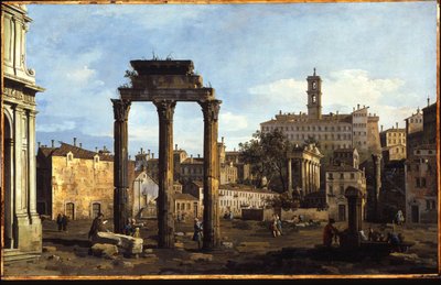 روما - المنتدى مع معبد كاستور وبولوكس ، 1742-43 بواسطة برناردو بيلوتو (كاناليتو)