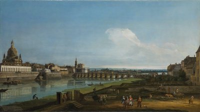منظر لدريسدن مع Frauenkirche على اليسار ، 1747 بواسطة برناردو بيلوتو (كاناليتو)