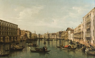 منظر للقناة الكبرى مع Palazzi Foscari و Moro Lin بواسطة برناردو بيلوتو (كاناليتو)