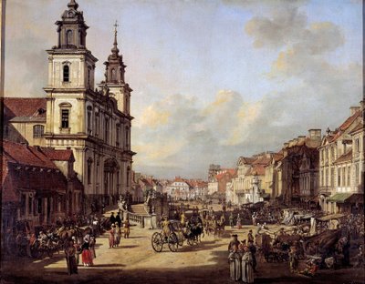 منظر لشارع كراكوفسكي من شارع Nowyswiat في وارسو عام 1778 لوحة لبرناردو بيلوتو (1720-1780) 1778 وارسو ، المتحف الوطني بواسطة برناردو بيلوتو (كاناليتو)