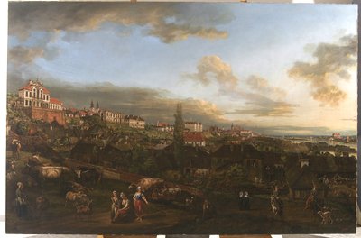 منظر لوارسو مع قصر أوردينكي ، 1772 بواسطة برناردو بيلوتو (كاناليتو)