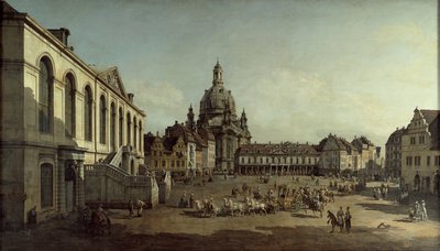منظر لنيوماركت في درسدن من Jüdenhofe ، 1749 بواسطة برناردو بيلوتو (كاناليتو)