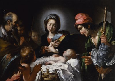 عبادة الرعاة حوالي 1615 (زيت على قماش) بواسطة برناردو ستروزي