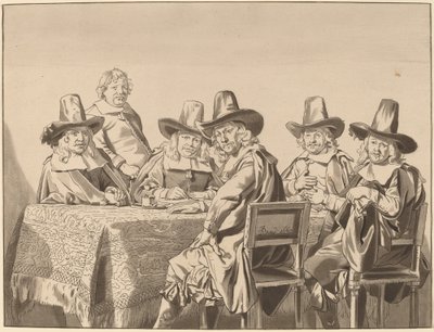 مديرو لجوء الأيتام في هارلم ، 1777 ، نشر عام 1786. بواسطة برنارد شرودر