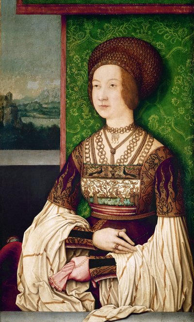 صورة لبيانكا ماريا سفورزا 1472-1510 ، الزوجة الثانية لماكسيميليان الأول ، الإمبراطور الروماني المقدس ، كاليفورنيا بواسطة برنارد ستريجل