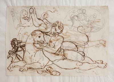 يقدم Bacchant (a Young Satyr) النمر ليشرب بواسطة بيرتل ثورفالدسن