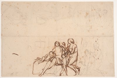مسودات مختلفة بما في ذلك الإغاثة "آدم وحواء" 1838 و "أتالانتي": فيلا تورلونيا 1837. بواسطة بيرتل ثورفالدسن