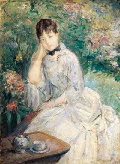 Young woman seated on a sofa, بواسطة بيرث موريسوت