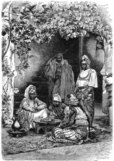 عائلة عربية بتلمسان ، الجزائر ، c1890. بواسطة أوغست برتراند