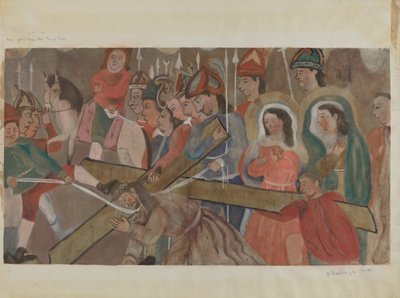 محطة الصليب رقم 9: سقوط يسوع للمرة الثالثة ، ج. 1936. بواسطة بيولا برادلي