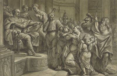 تطلب Eponina من فيسباسيان الرحمة لسابينوس بواسطة بليز نيكولا ليسور